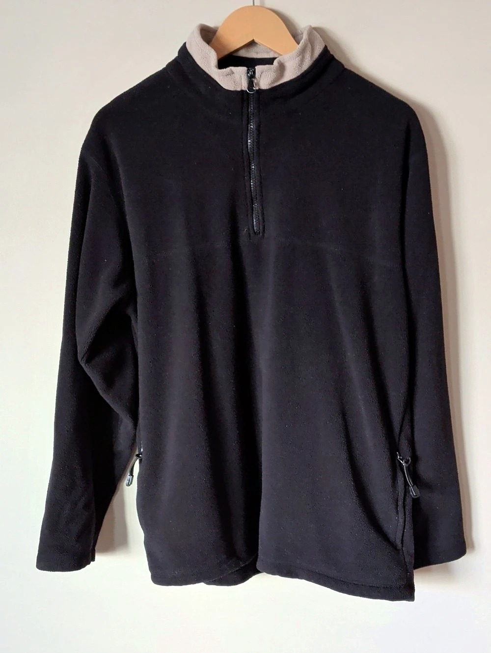 Palmer Golf Men's Quarter-Zip Fleece Pullover in Black Size Medium